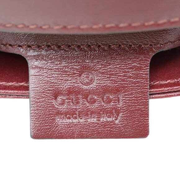 Gucci  Arli Flap Small Vitello Palmellato Lux Leather Crossbody Bag Burgundy - Picture 14 of 15